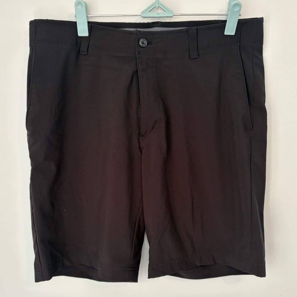 Men's Black Flat Front Shorts